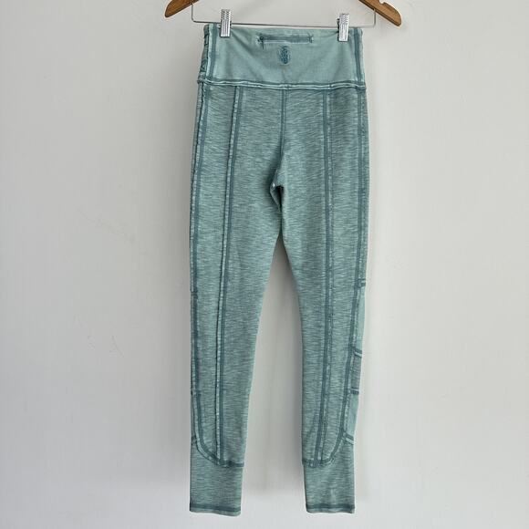 Free People Catch Me If You Can Leggings XS Moto Snap Button Cotton Patchwork - Picture 8 of 13